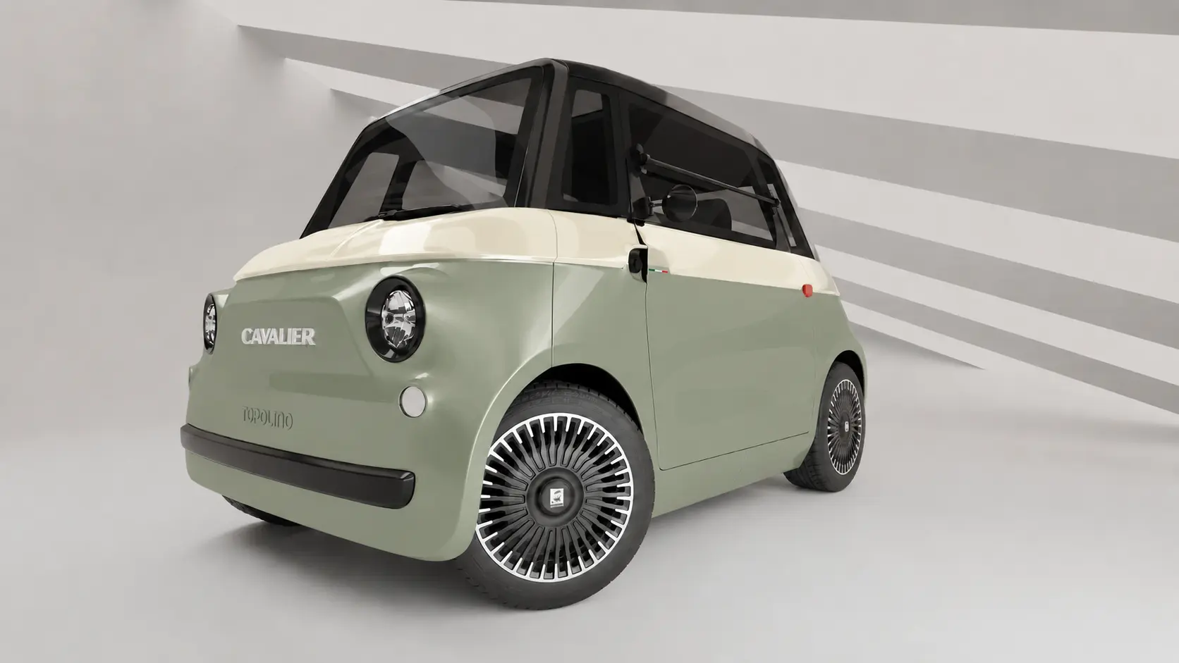 Cavalier Topolino in Verde Salvia with Bianco Avorio roof