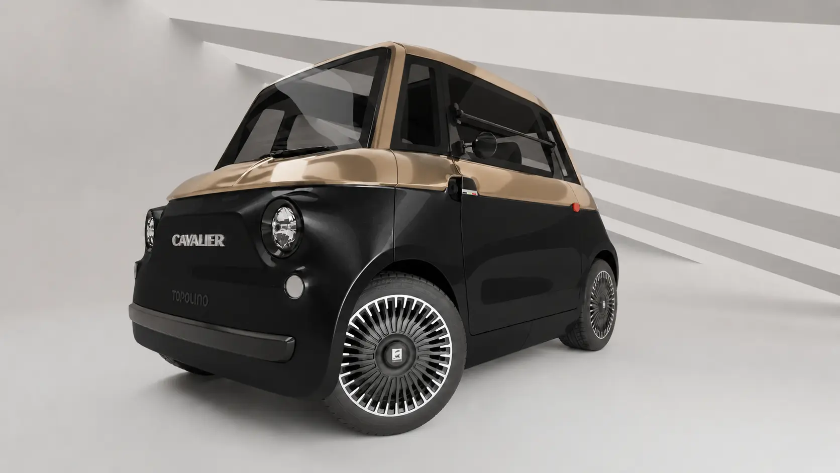 Cavalier Topolino in Nero Notte with Bronzo Dorato roof