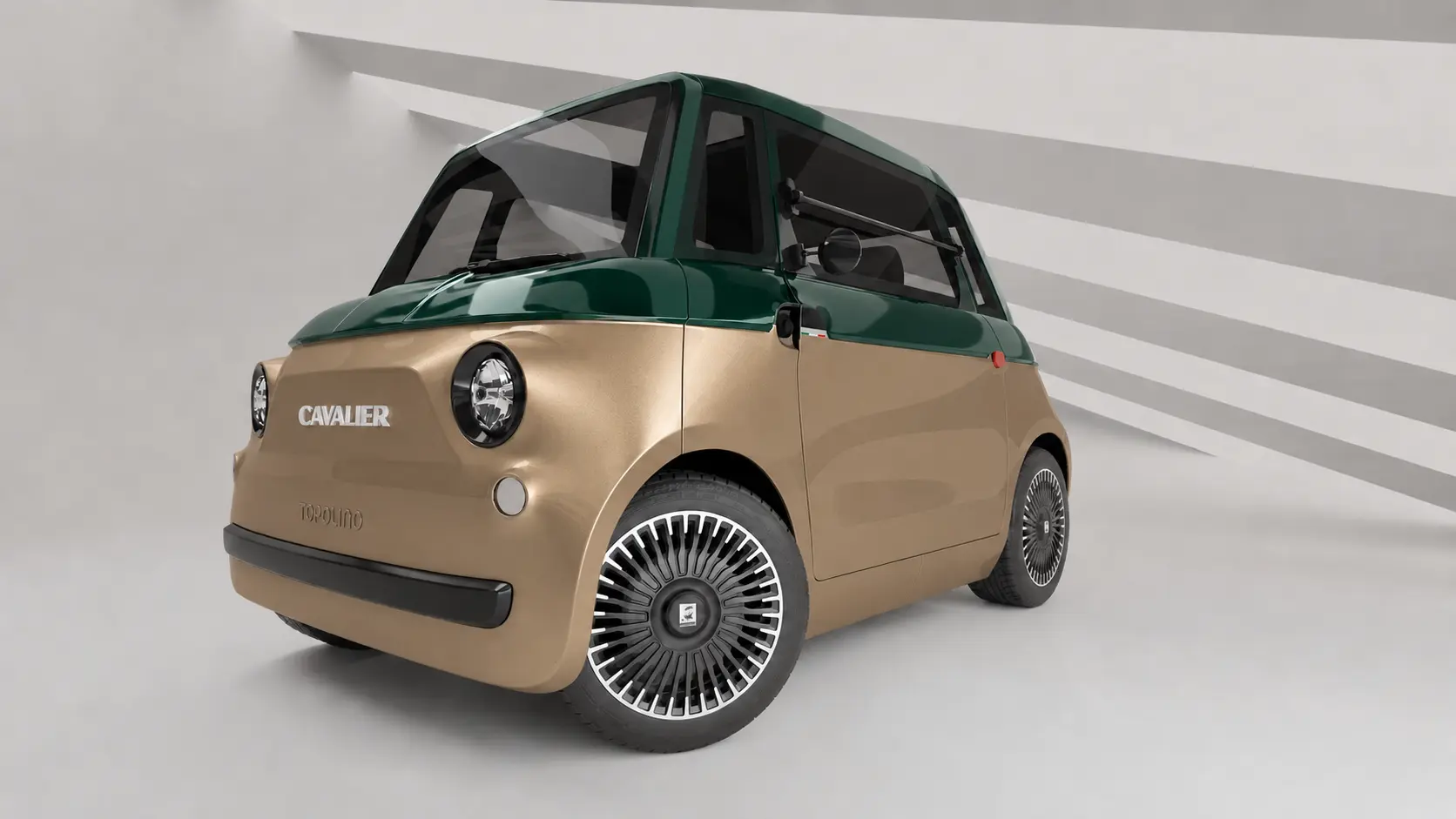 Cavalier Topolino in Bronzo Dorato with Verde Bosco roof